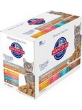 HILL'S Feline Adult Young Sterilised Mix  pro kastrovan koky, s kuetem, lososem, krtou a pstruhem, 12x85g