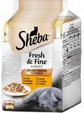 SHEBA Fresh & Fine  kapsiky pro dospl koky, S drbem masem, 6x50g