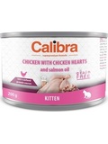 CALIBRA Cat Kitten  konzerva pro koata, Kue a kuec srdka, 200g