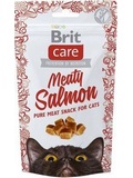BRIT CARE Cat Snack Meaty Salmon - polomkk kousky, s lososem, 50g