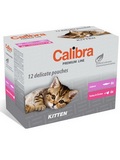 CALIBRA Premium Kitten multipack  kapsiky pro koata, 2 druhy pchut, 12x100g