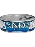 N&D CAT OCEAN Adult Tuna & Squid & Shrimps – konzerva pro dospělé kočky, s tuňákem, olihněmi a krevetami, 80g