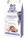 BRIT CARE Cat GF Sterilized Weight Control  pro udren optimln tlesn hmotnosti kastrovanch koek, s kachnm masem, 2kg