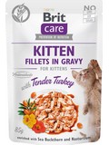BRIT Care Cat Fillets Gravy Kitten Tender Turkey - filetky ve v s krocanm masem pro koata , 85g