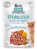 BRIT Care Cat Fillets Gravy Steril Healthy Rabbit - filetky ve šťávě s králičím masem pro kastrované kočky , 85g