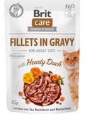 BRIT Care Cat Fillets in Gravy Hearty Duck - filetky ve v s kachnm masem pro dospl koky , 85g