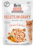 BRIT Care Cat Fillets in Gravy Choice Chicken - filetky ve v s kuecm masem pro dospl koky, 85g