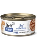 BRIT Care Cat konzerva Pat Beef&Olives - hovz pat s olivami, 70g