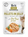 BRIT CARE Cat Fillets in Jelly with Trout&Cod - filetky v el s treskou a pstruhem, 85g 