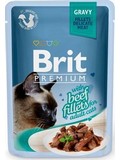 BRIT Premium Cat D Fillets in Gravy With Beef  kapsiky pro koky ve v, s hovzm, 85g
