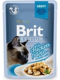 BRIT Premium Cat D Fillets in Gravy With Chicken  kapsiky pro koky ve v, s kuetem, 85g