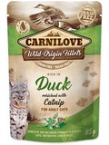 CARNILOVE Cat Pouch Duck Enriched & Catnip - s masem z kachny pro podporu optimln kondice, 85g