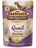 CARNILOVE Cat Pouch Quail & Dandelion sterilized - s masem z kepelky pro ochranu srdce kastrovanch koek, 85g
