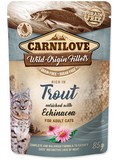 CARNILOVE Cat Pouch Trout Enriched & Echinacea - s masem ze pstruha pro podporu trven, 85g