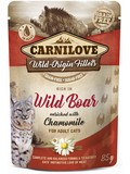 CARNILOVE Cat Pouch Wild Boar & Chamomile - s masem z divoka pro podporu rozvoje svaloviny, 85g