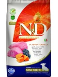 N&D GF Pumpkin DOG Puppy Mini Lamb & Blueberry  pro tata malch plemen, s dn, jehnm a borvkami, BEZ OBILOVIN, 2,5kg