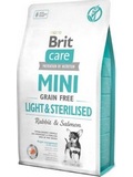 BRIT CARE Dog Mini Grain Free Light & Sterilised  pro psy s nadvhou nebo po kastraci, s krlkem, bez obilovin, 2kg