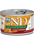 N&D DOG LOW GRAIN Adult Chicken & Pomegranate Mini - konzerva pro psy malch plemen, s kuetem a grantovm jablkem, 140g