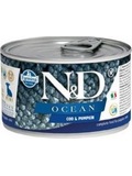 N&D DOG OCEAN Puppy Codfish & Pumpkin Mini - konzerva pro tata a bez nebo kojc feny malch plemen, s treskou a dn, 140g