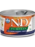 N&D DOG PUMPKIN Starter Lamb & Blueberry Mini - pro tata (od odstavu do 2 m.) a bez nebo kojc feny malch pl., s jehntem, dn a borvkami, 140g