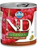 N&D DOG QUINOA Adult Venison & Coconut  pro psy s potravinovou intoleranc, se zvinou a kokosem, 285g 