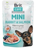 BRIT Care Dog Mini Rabbit&Salmon fillets in gravy  filetky ve v pro mal psy, s krlkem a lososem, 85g