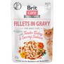 BRIT Care Cat Fillets in Gravy Turkey&Salmon - filetky ve v s lososem a krtm pro dospl koky, 85g