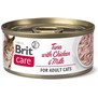 BRIT Care Cat konzerva Fillets Chicken&Milk  - tuňák s kuřetem a mlékem, 70g