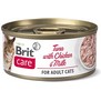 BRIT Care Cat konzerva Fillets Chicken&Milk  - tuk s kuetem a mlkem, 70g