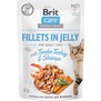 BRIT CARE Cat Fillets in Jelly with Turkey&Shrimps - filetky v želé s krůtím a krevetami, 85g 