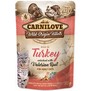 CARNILOVE Cat Pouch Turkey Enriched & Valerian - s masem z krty pro podporu optimln kondice tla, 85g