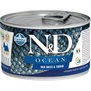 N&D DOG OCEAN Adult Codfish & Squid Mini - konzerva pro psy malch plemen, s treskou a olihn, 140g